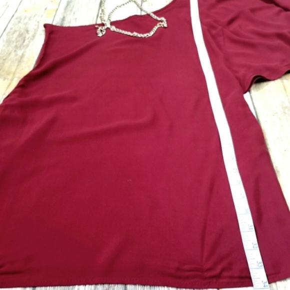 Solemio Wine One Shoulder Minidress One Shoulder - Picture 3 of 5